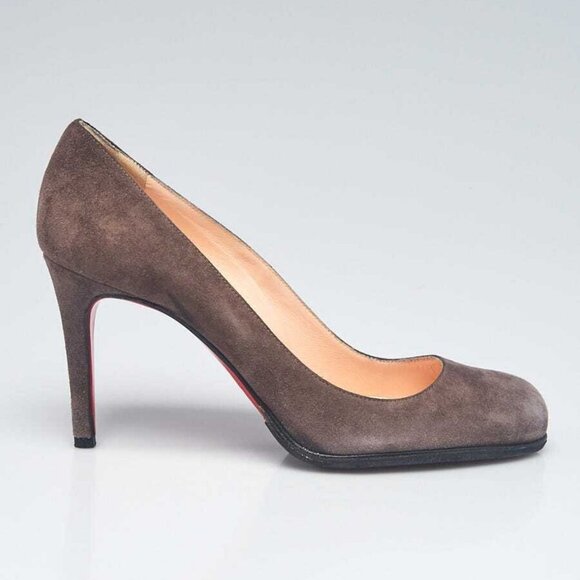 Christian Louboutin Elephant Grey Suede Simple 85 Pumps Size 6.5/37 - Picture 3 of 5